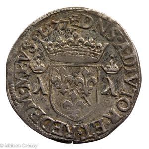 Dombes Louis II AR teston 1577 variety DOMBAR