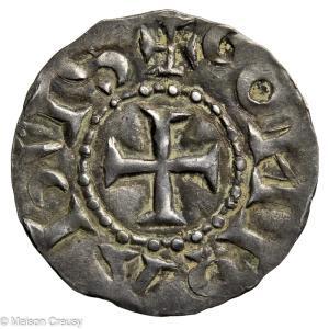 CAROLINGIANS Conrad le Pacific (the Peaceful) King of Burgundy AR Denier Lyon mint