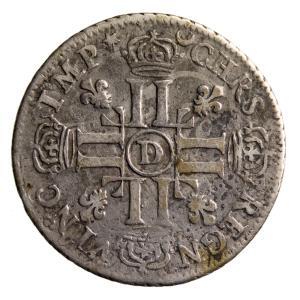 Louis XIV quart d’écu aux 8L 1690 Lyon D pointé