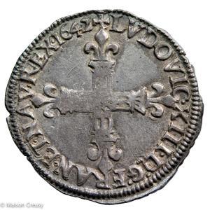 Louis XIII huitième d’écu 1642 Angers