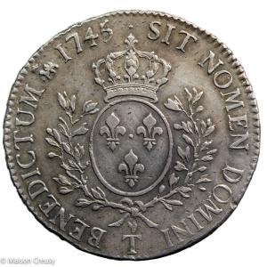 Louis XV écu au bandeau 1745 Nantes