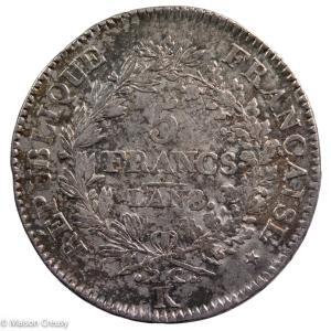 Consulat 5 francs An 8 Bordeaux