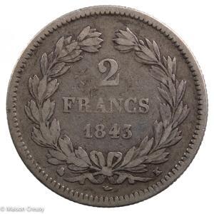 Louis Philippe 2 francs 1843 Bordeaux
