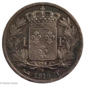 Louis XVIII 1 franc 1819 Nantes
