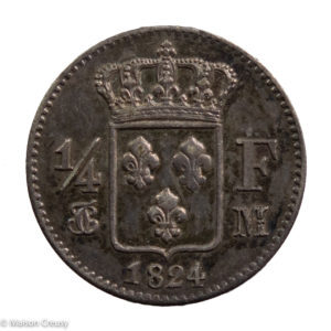 Louis XVIII 1/4 franc 1824 Toulouse