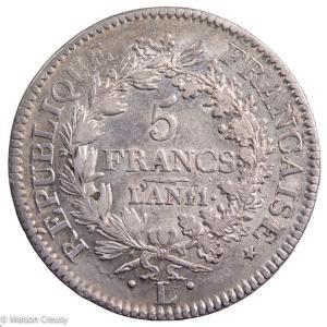 Union et Force 5 francs An 11 Bayonne