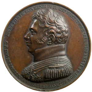 Médaille pour la mort du Duc de Berry revers Henri IV