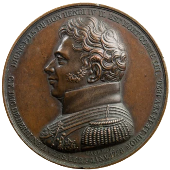 Médaille pour la mort du Duc de Berry revers Henri IV