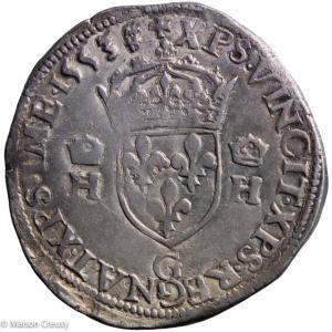 Henri II teston au buste couronné 1553 Poitiers
