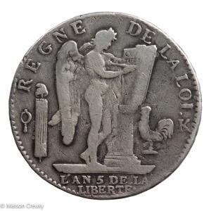 Constitution ecu de 6 livres 1793 Bordeaux