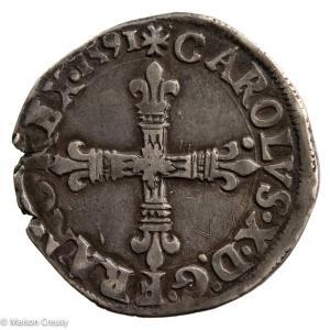 Charles X quart d’écu 1591 Nantes