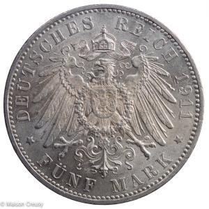 Allemagne Bavière 5 mark 1911 D