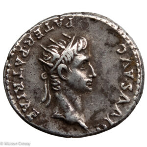 Caligula et divus Augustus denier frappé à Lyon en 40