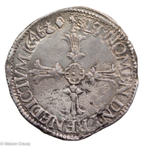 Louis XIV quart écu à la croix feuillue 1646 Aix