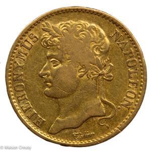 Westphalie Jerome Napoléon 20 frank 1809 J