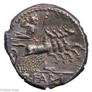 Fabia denier frappé en 124 avant JC