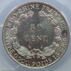 Indochine 50 centimes 1936 PCGS MS65