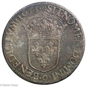 Louis XIV Ecu à la mèche longue 1653 Riom