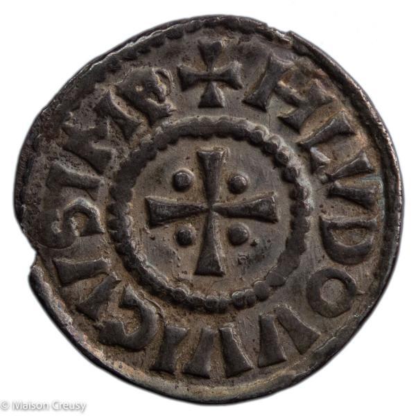 CAROLINGIANS Louis le Pieux AR Denier Class 3 Dax
