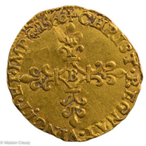 Charles IX demi écu d’or au soleil 1566 Rouen