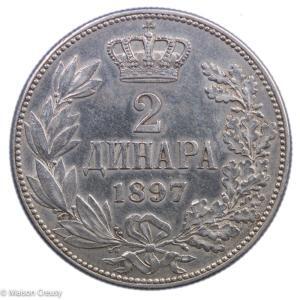 Serbie 2 dinara 1897