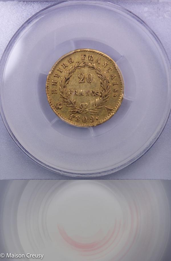 Napoleon I AV 20 francs 1809 A PCGS AU50