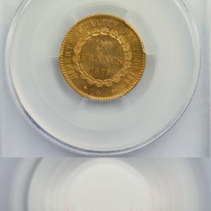 20 francs 1875 Paris PCGS MS65