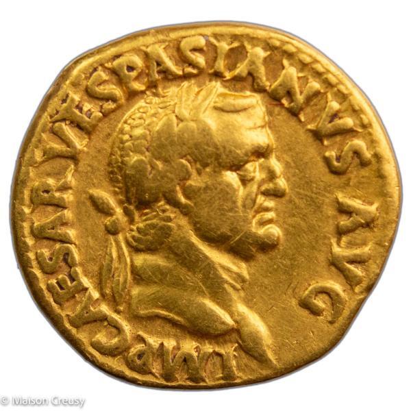 Vespasian AV aureus Lugdunum mint 71 AD