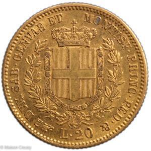 Italie Sardaigne 20 lire 1855 Turin