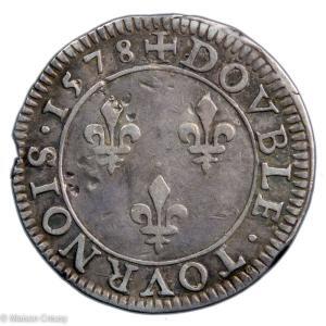 Henri III essai en argent du double tournois 1578 Paris