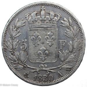 Charles X 5 francs 1830 A Raised Lettered Edge