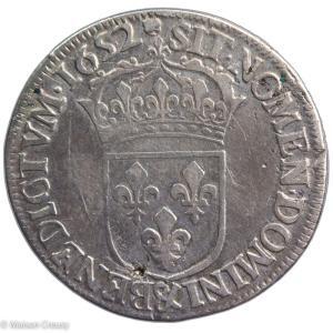Louis XIV demi écu mèche longue 1652 Aix