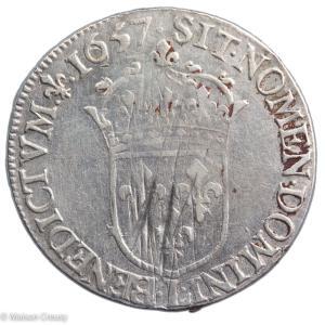 Louis XIV demi écu mèche longue 1657 Bayonne