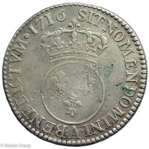 Louis XV demi écu Vertugadin 1716 Paris