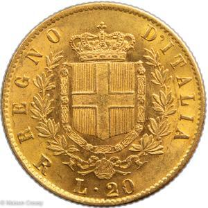 Italie Victor Emanuel II 20 lire 1877 Rome