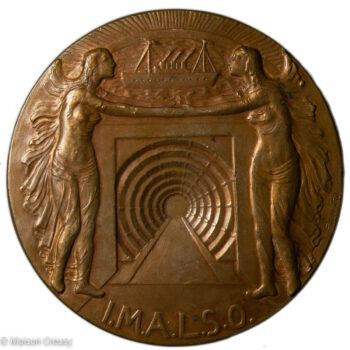 Belgique médaille pour l'inauguration du tunnel sainte-Anne 1933