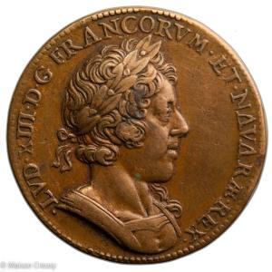 Louis XIII Æ Medal 1624 Enlargement of the Louvre