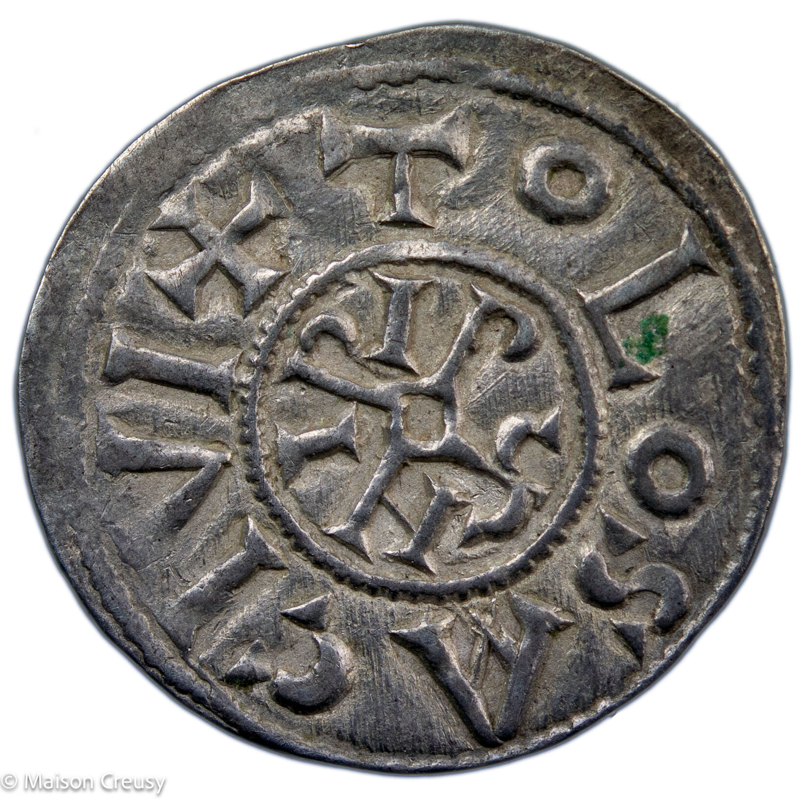 Carolingians Pepin II king of Aquitaine AR Denar Tolosa mint