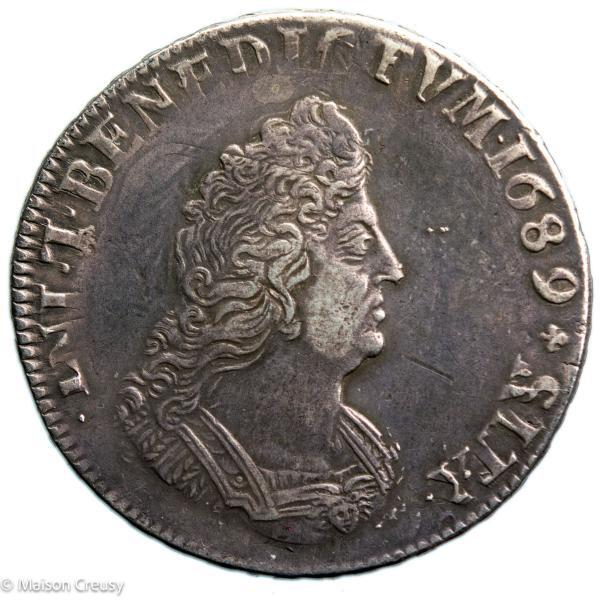 Louis XIV demi écu de Flandre aux palmes 1694 Lille
