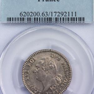 Constitution AR 15 sols 1791 Paris PCGS MS63