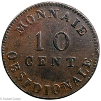 Siège d'Anvers Napoléon I 10 centimes 1814
