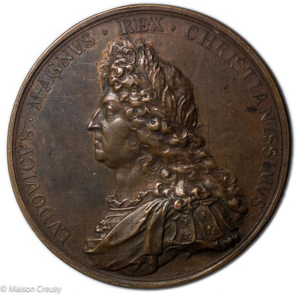 Louis XIV AE medal reverse dated 1716