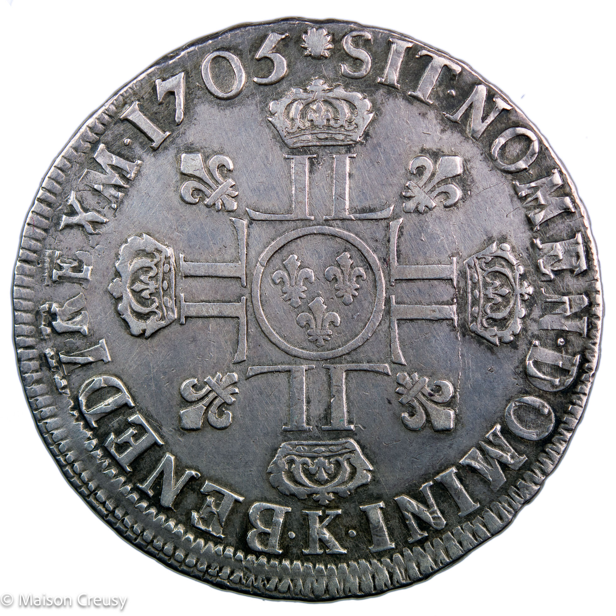 Louis XIV écu aux 8L 1705 Bordeaux