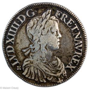 Louis XIV écu à la mèche longue 1648 Angers