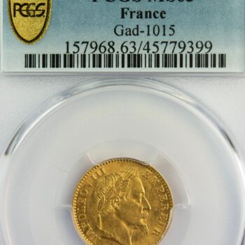 Napoléon III 10 francs 1868 Paris PCGS MS63