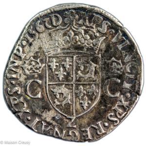 Charles IX teston du Dauphiné 1562 Grenoble