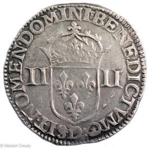 Louis XIII quart d'écu au moulin 1642 Lyon