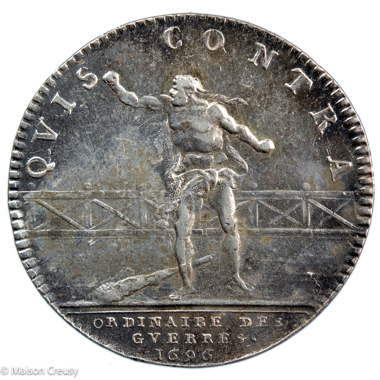 Louis XIV AR jeton 1696 ordinaires des guerres
