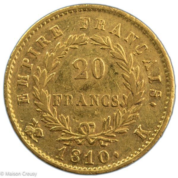 Napoléon I 20 francs or 1810 Bordeaux