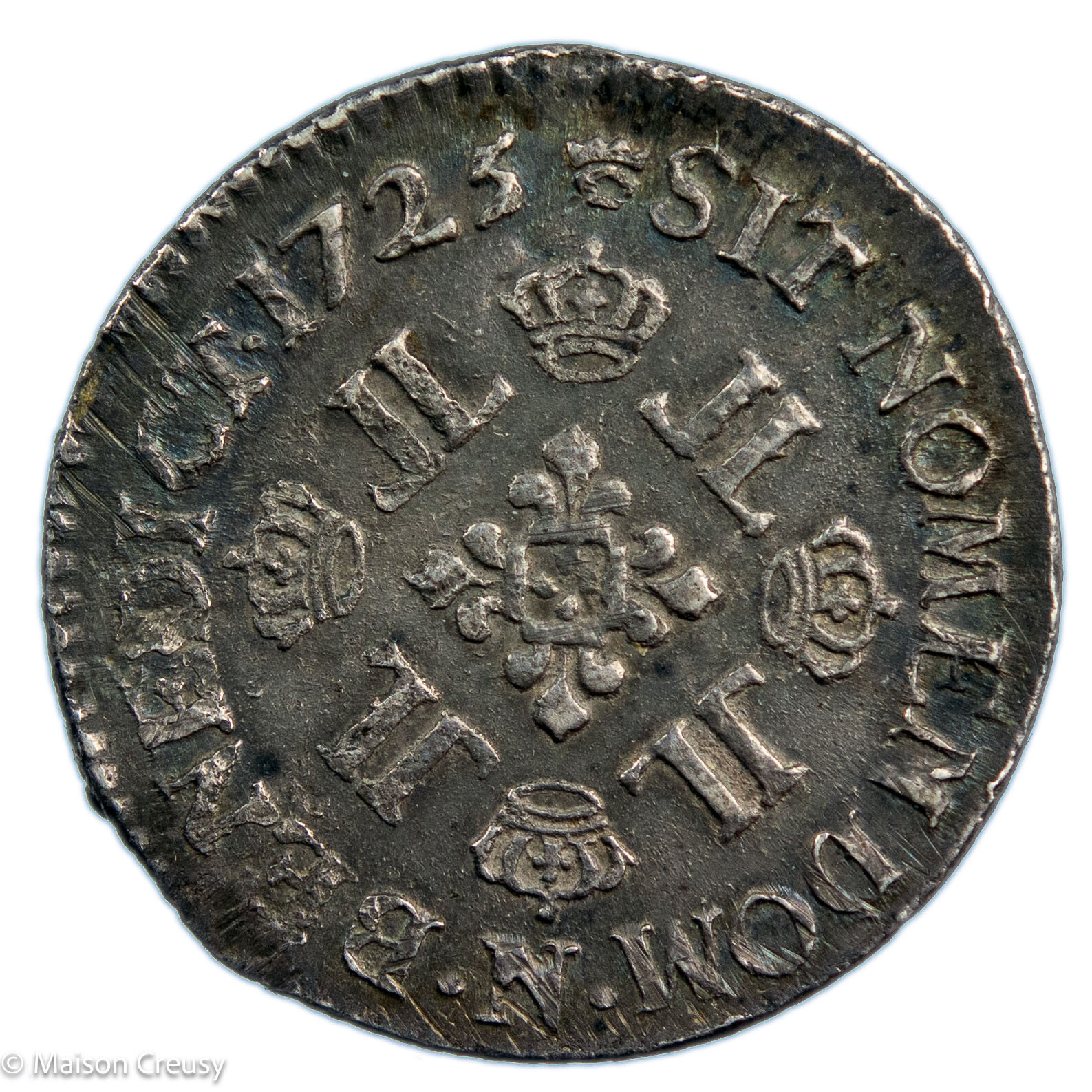 Louis XV 1/8 écu aux 8L 1725 Montpellier